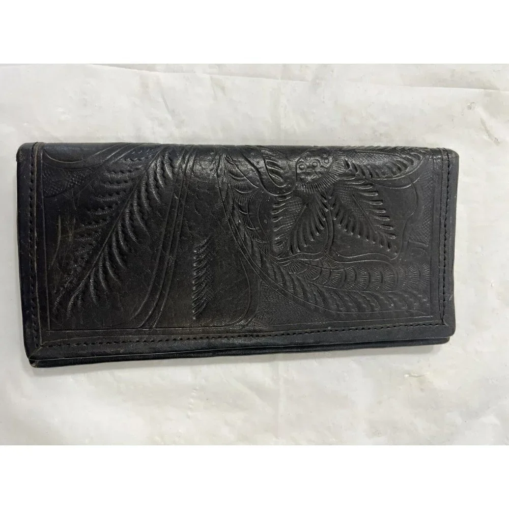 J.L. SALDIVAR hand Tooled Leather Black